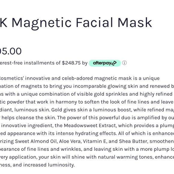 Adore 24k Magnetic Facial Mask 1.7oz Brand NEW Unopened Unused Orig Package $995 - Picture 3 of 8